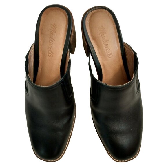 MADEWELL The Carey Mule Black Leather Block Heel Square Toe Womens - Size 8 - Picture 3 of 7
